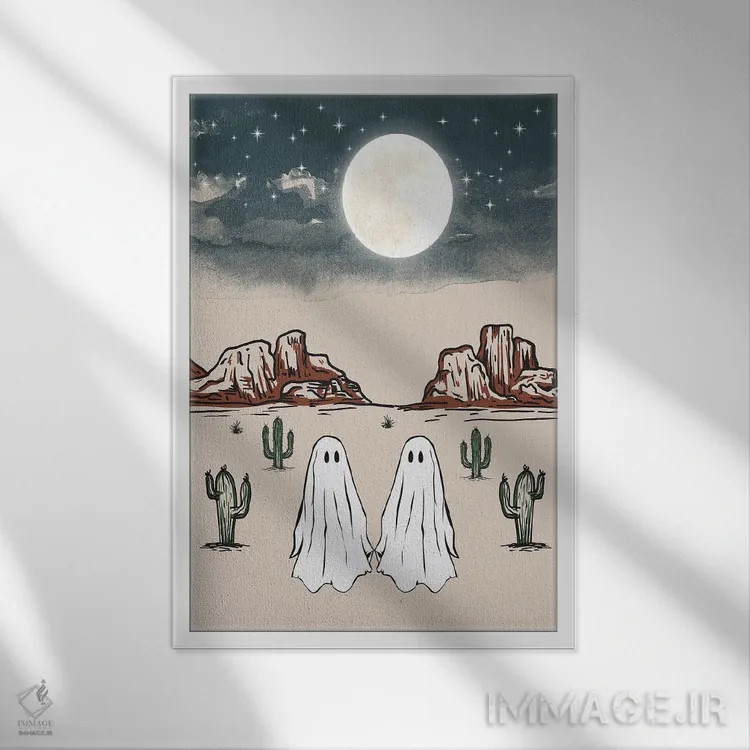 تابلو ارواح عاشق اثر اروویند پرینتس - نمای قابدار سفید