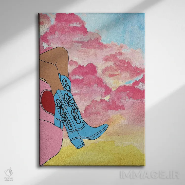 تابلو چکمههای غروب اثر اروویند پرینتس - نمای روبهرو روی دیوار