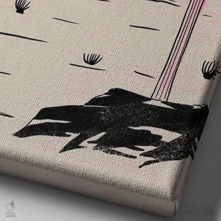 تابلو کابوی دختر فضایی II اثر اروویند پرینتس - نمای نزدیک بافت بوم