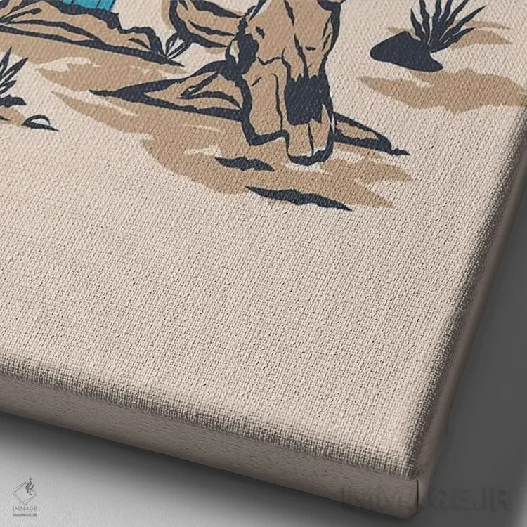 تابلو کاکتوسهای فیروزهای اثر اروویند پرینتس - نمای نزدیک بافت بوم