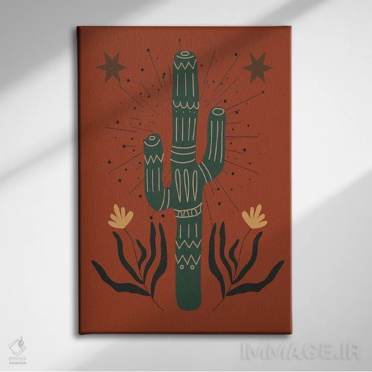 تابلو کاکتوس غربی اثر اروویند پرینتس - نمای روبهرو روی دیوار
