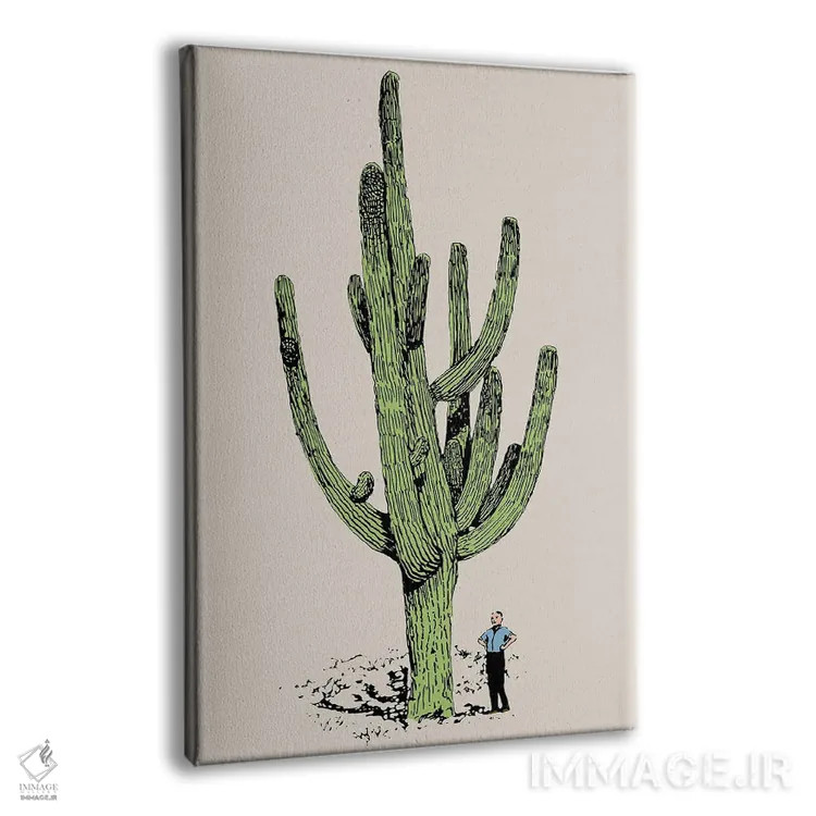 تابلو مرد کاکتوس اثر اروویند پرینتس - نمای پرسپکتیو محصول