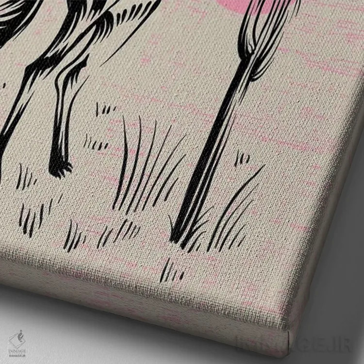 تابلو اسب وحشی اثر اروویند پرینتس - نمای نزدیک بافت بوم