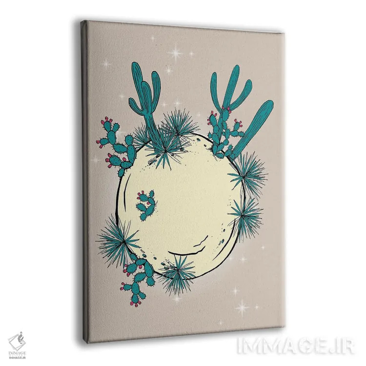 تابلو ماه کاکتوس اثر اروویند پرینتس - نمای پرسپکتیو محصول