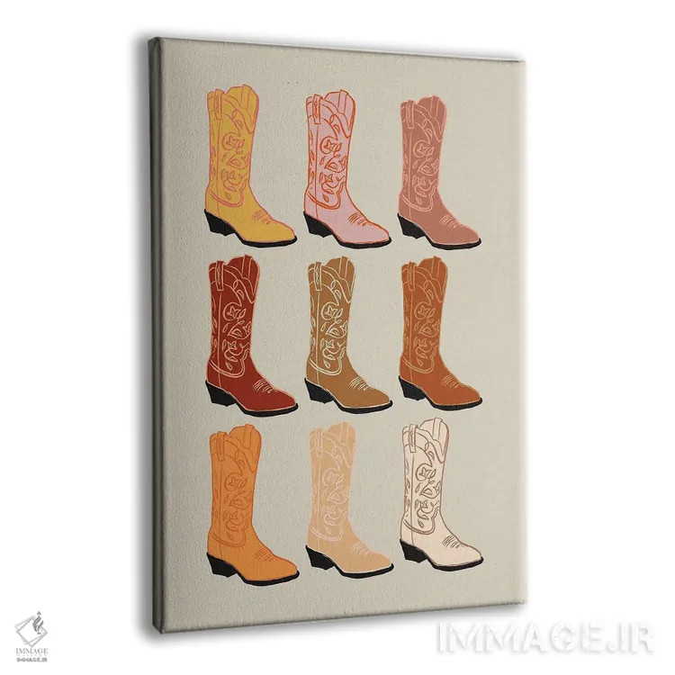 تابلو چکمههای کابویی اثر اروویند پرینتس - نمای پرسپکتیو محصول