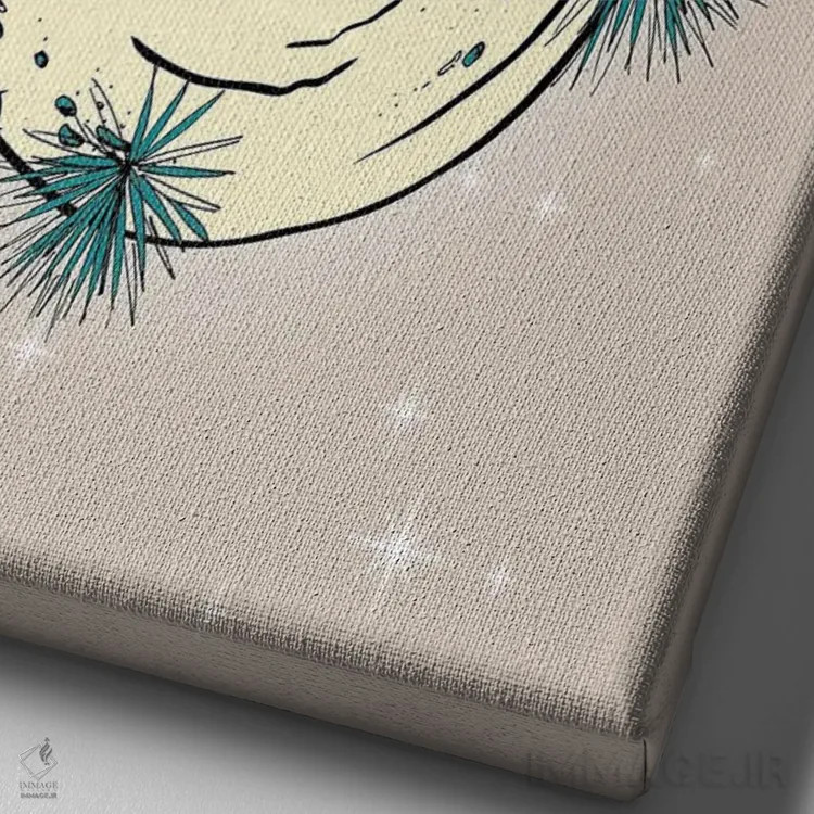 تابلو ماه کاکتوس اثر اروویند پرینتس - نمای نزدیک بافت بوم