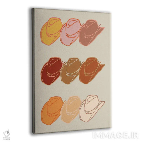 تابلو کلاههای کابویی اثر اروویند پرینتس - نمای پرسپکتیو محصول