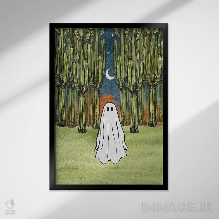 تابلو روح کاکتوس اثر اروویند پرینتس - نمای قابدار مشکی