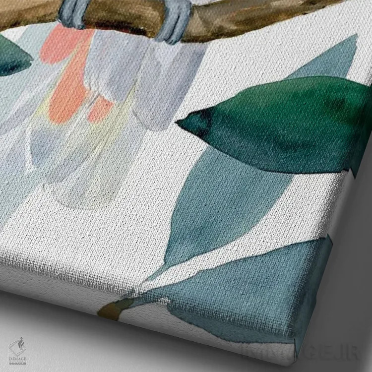 تابلو نشست طوطی کاکادو II اثر آنی وارن - نمای نزدیک بافت بوم