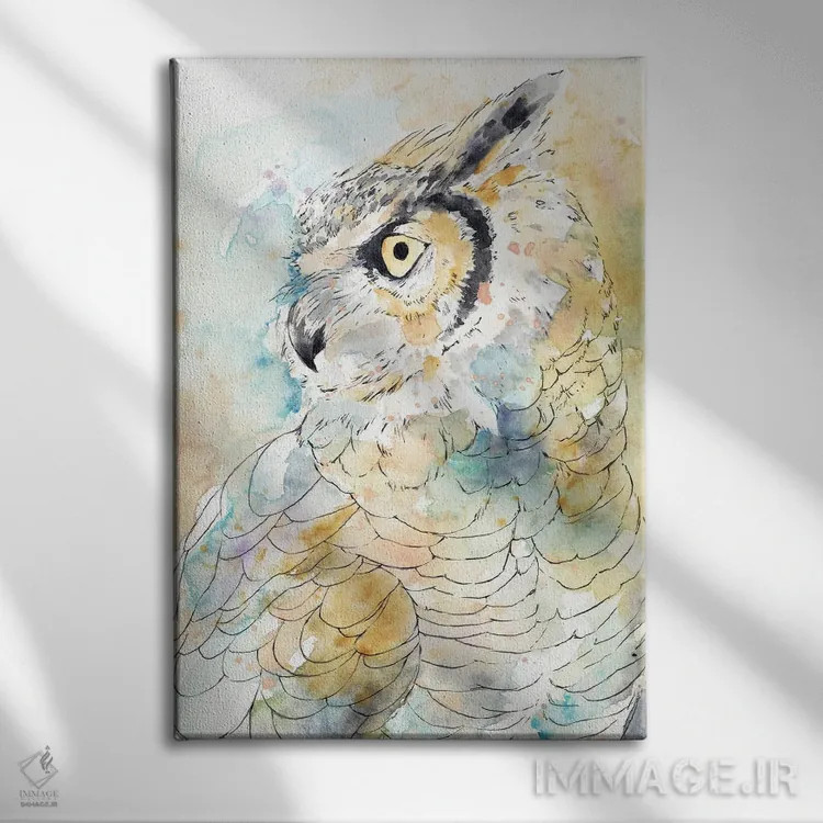 تابلو جغد باشکوه I اثر آنی وارن - نمای روبهرو روی دیوار