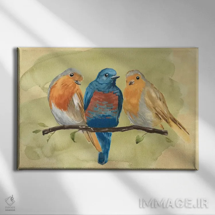 تابلو نشست پرنده II اثر آنی وارن - نمای روبهرو روی دیوار