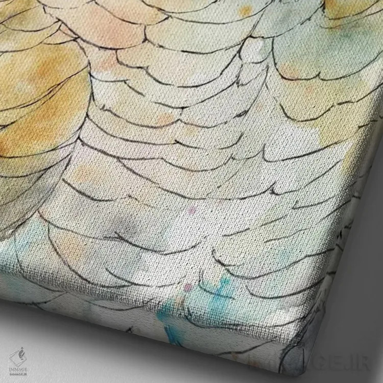 تابلو جغد باشکوه I اثر آنی وارن - نمای نزدیک بافت بوم