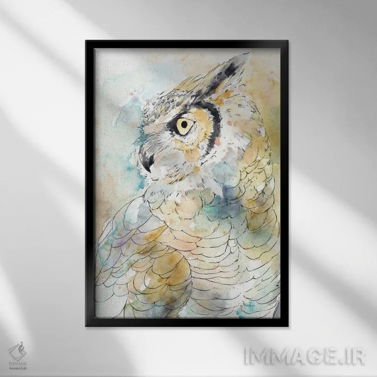 تابلو جغد باشکوه I اثر آنی وارن - نمای قابدار مشکی