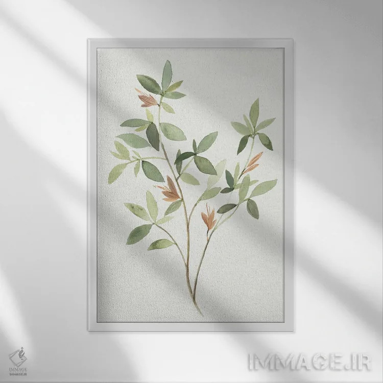 تابلو شاخه تکی I اثر آنی وارن - نمای قابدار سفید