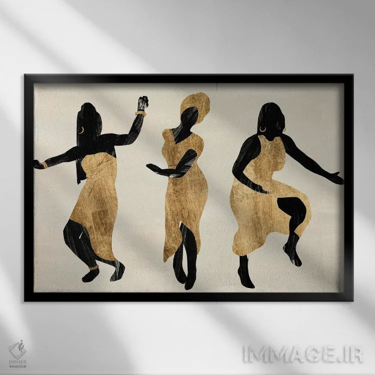 تابلو رقص جشن I اثر آنی وارن - نمای قابدار مشکی