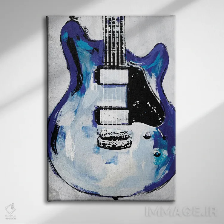 تابلو آبیهای برقی II اثر آنی وارن - نمای روبهرو روی دیوار