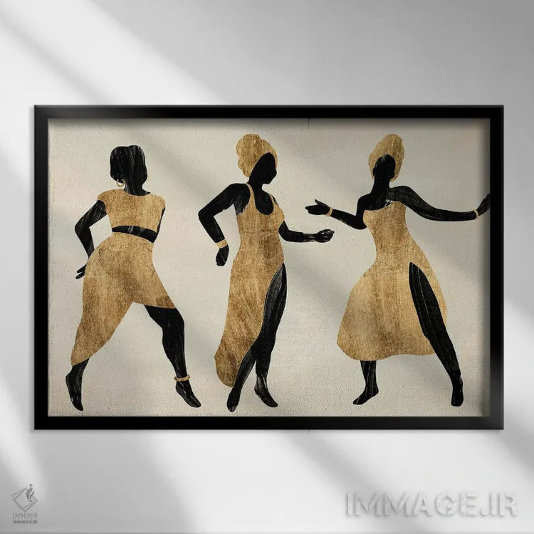 تابلو رقص جشن II اثر آنی وارن - نمای قابدار مشکی