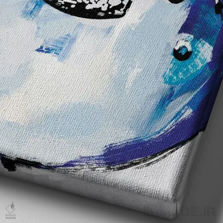 تابلو آبیهای برقی II اثر آنی وارن - نمای نزدیک بافت بوم