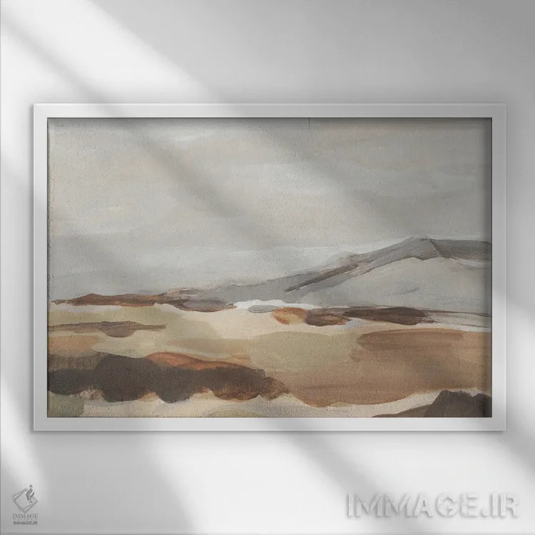 تابلو کوه غروبگرفته I اثر آنی وارن - نمای قابدار سفید