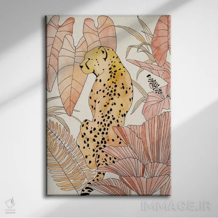 تابلو یوزپلنگ سرخگونه I اثر آنی وارن - نمای روبهرو روی دیوار