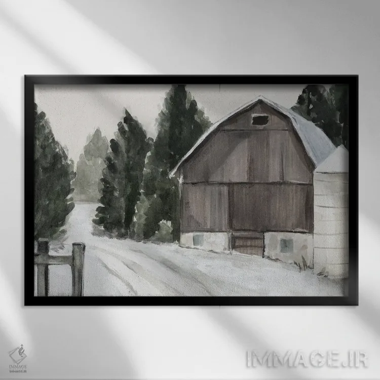 تابلو انبار زمستانی II اثر آنی وارن - نمای قابدار مشکی