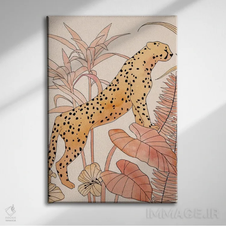 تابلو یوزپلنگ سرخگونه II اثر آنی وارن - نمای روبهرو روی دیوار