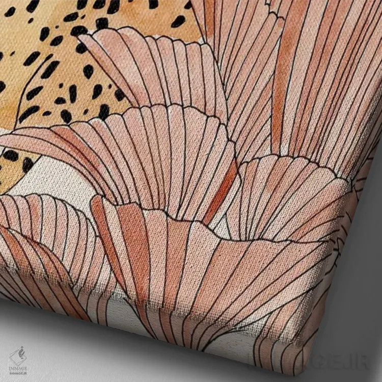 تابلو یوزپلنگ سرخگونه I اثر آنی وارن - نمای نزدیک بافت بوم