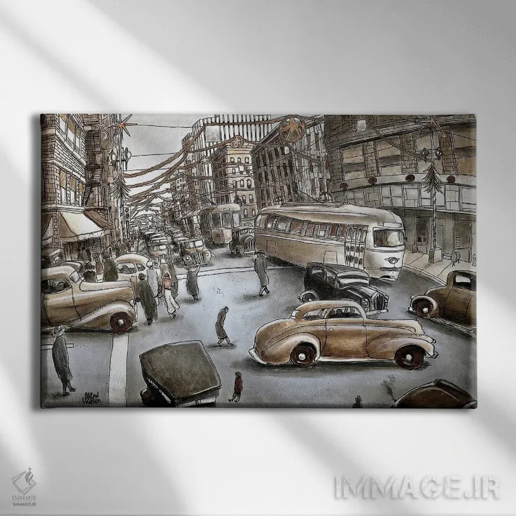 تابلو شب کریسمس ۱۹۴۵ اثر آرون ووتن - نمای روبهرو روی دیوار