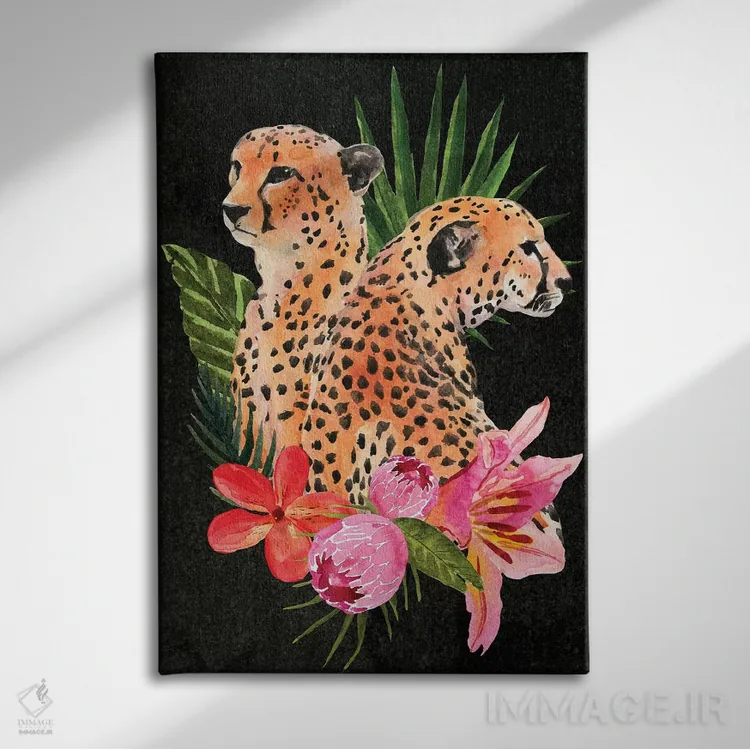 تابلو دستهگل یوزپلنگ I اثر آنی وارن - نمای روبهرو روی دیوار