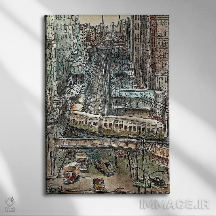 تابلو پشت پیچ اثر آرون ووتن - نمای روبهرو روی دیوار