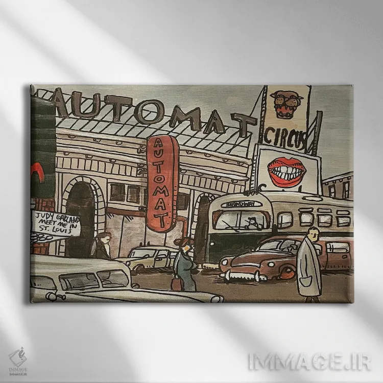 تابلو رستوران خودکار (Automat) اثر آرون ووتن - نمای روبهرو روی دیوار