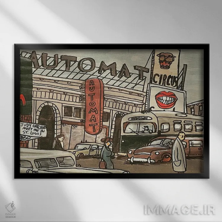 تابلو رستوران خودکار (Automat) اثر آرون ووتن - نمای قابدار مشکی