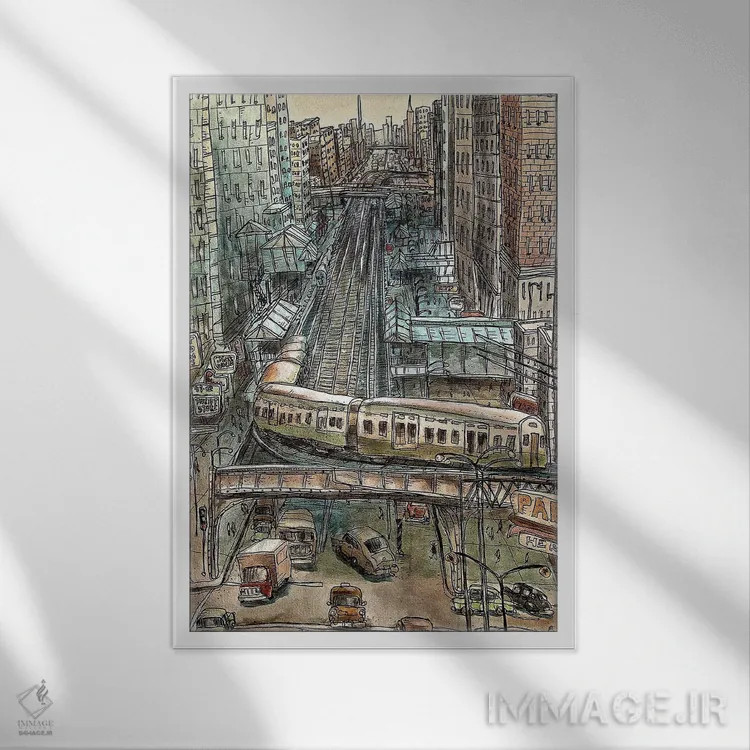 تابلو پشت پیچ اثر آرون ووتن - نمای قابدار سفید