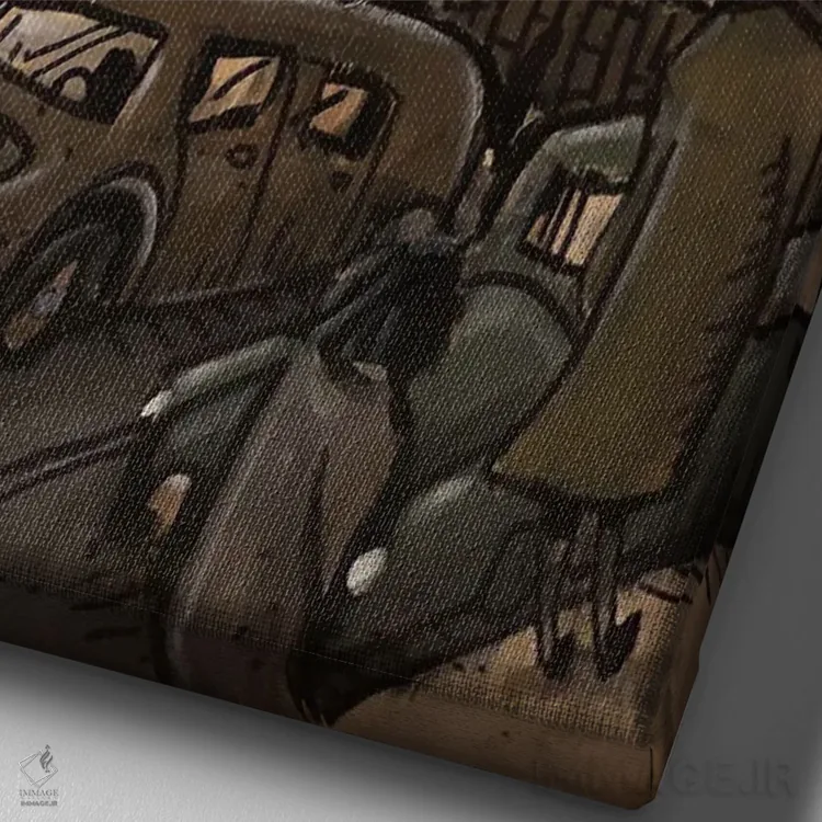 تابلو مرکز شهر نیویورک اثر آرون ووتن - نمای نزدیک بافت بوم