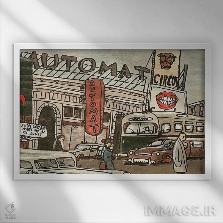 تابلو رستوران خودکار (Automat) اثر آرون ووتن - نمای قابدار سفید
