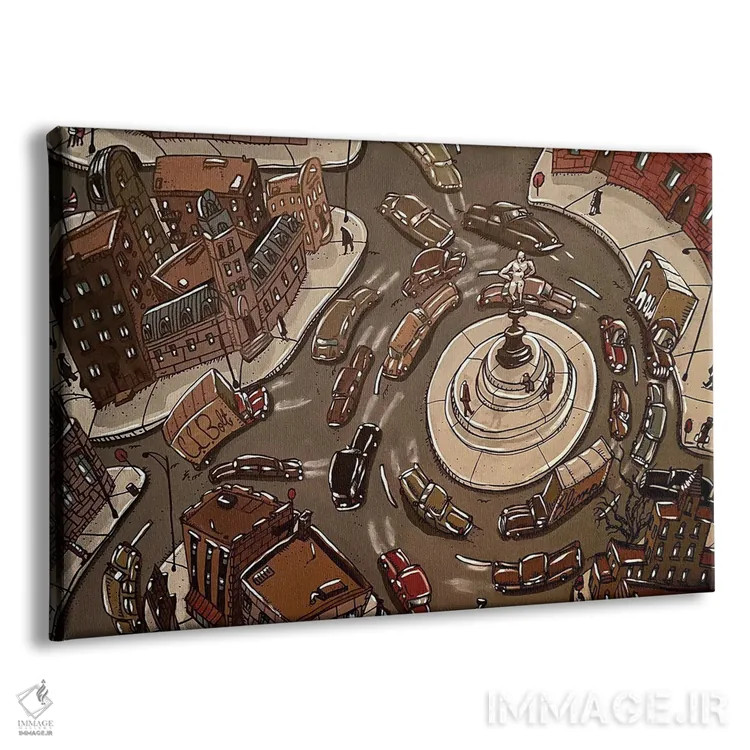 تابلو میدان دوربرگردان اثر آرون ووتن - نمای پرسپکتیو محصول