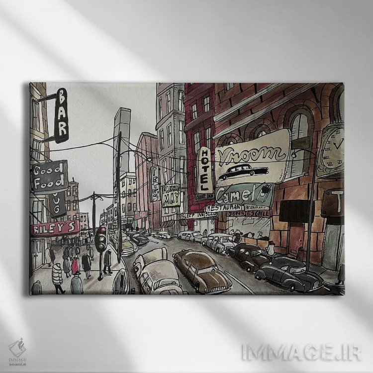 تابلو شیکاگو ۱۹۴۹ اثر آرون ووتن - نمای روبهرو روی دیوار