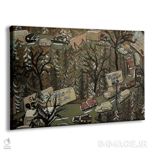 تابلو تعطیلاتگذرانها اثر آرون ووتن - نمای پرسپکتیو محصول