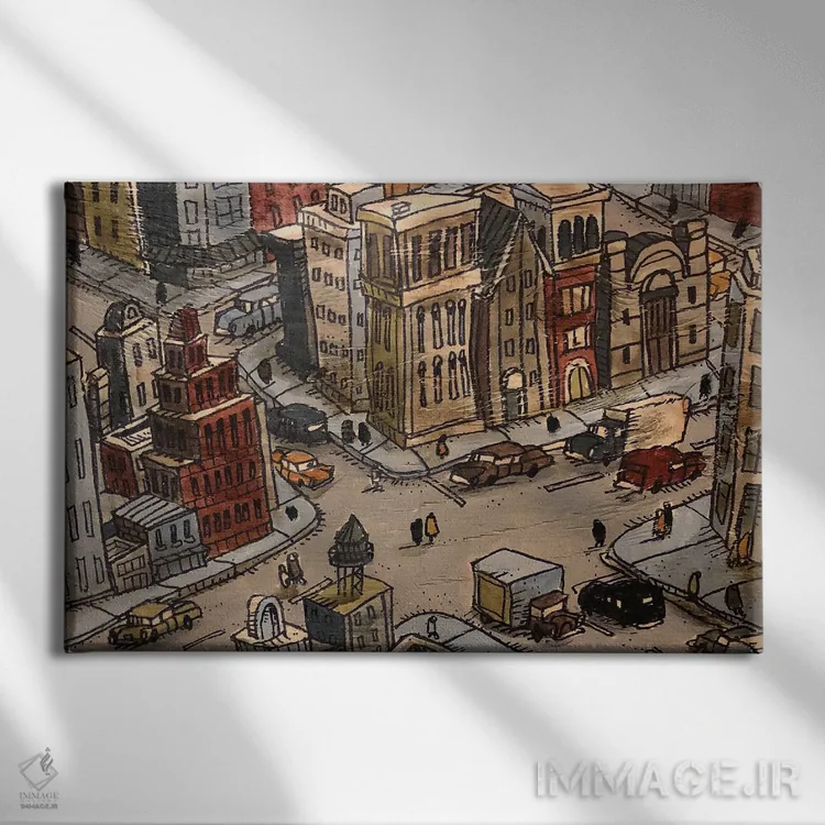 تابلو تقاطع اثر آرون ووتن - نمای روبهرو روی دیوار