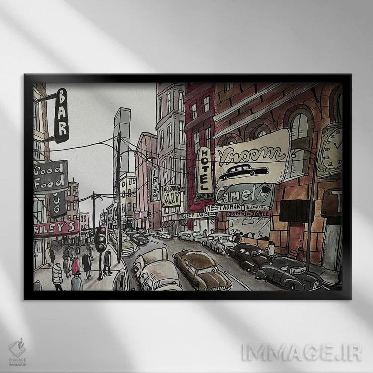 تابلو شیکاگو ۱۹۴۹ اثر آرون ووتن - نمای قابدار مشکی