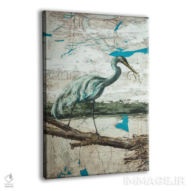 تابلو حواصیل میدوی II (پرنده) اثر آلیسون ویکـی - نمای پرسپکتیو محصول