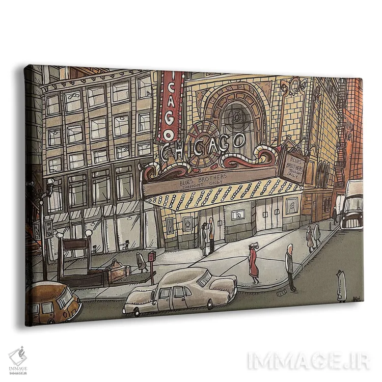 تابلو تئاتر شیکاگو اثر آرون ووتن - نمای پرسپکتیو محصول