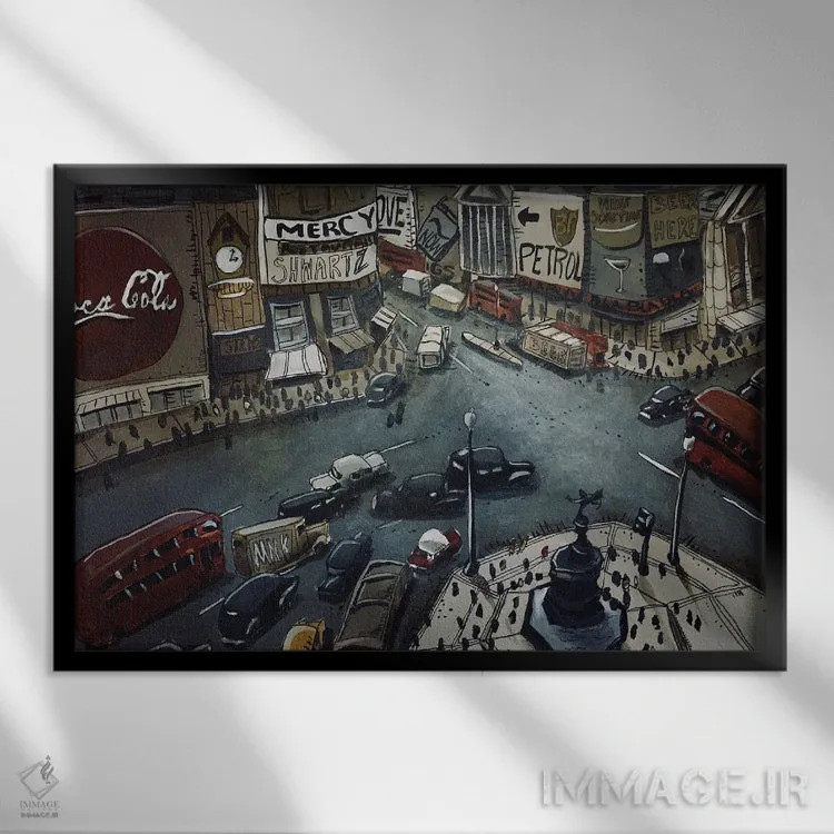 تابلو لندن (انگلیس) اثر آرون ووتن - نمای قابدار مشکی