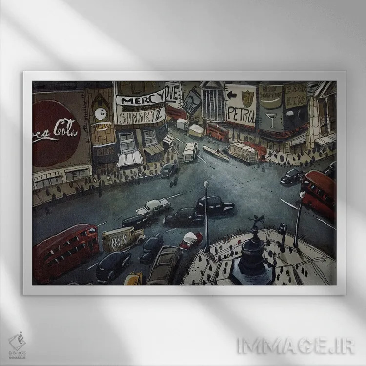 تابلو لندن (انگلیس) اثر آرون ووتن - نمای قابدار سفید