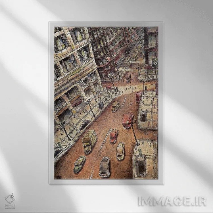 تابلو خیابان استیت ۱۹۵۲ اثر آرون ووتن - نمای قابدار سفید