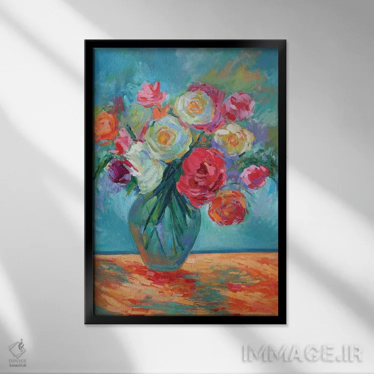 تابلو گلبرگها و پایداری اثر الکسی فاین - نمای قابدار مشکی