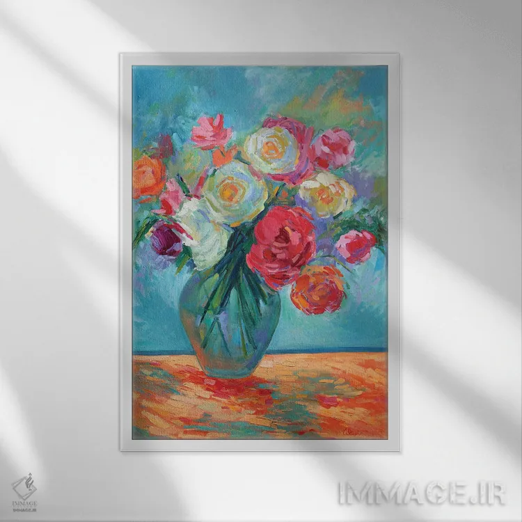 تابلو گلبرگها و پایداری اثر الکسی فاین - نمای قابدار سفید