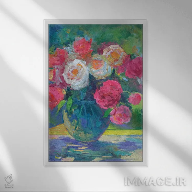 تابلو گلبرگهای زیبا اثر الکسی فاین - نمای قابدار سفید