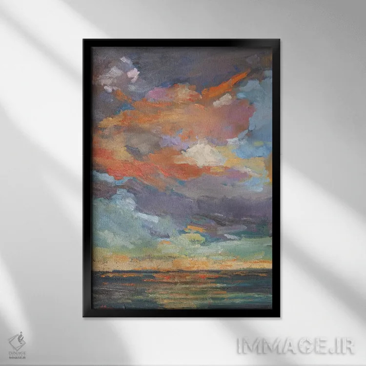 تابلو بازتاب ساحلی اثر الکسی فاین - نمای قابدار مشکی