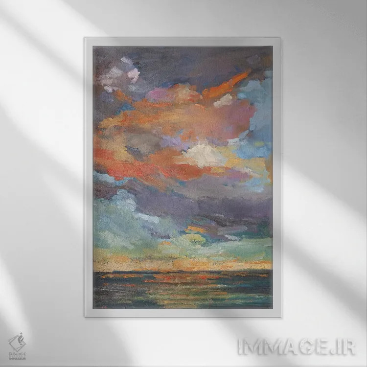 تابلو بازتاب ساحلی اثر الکسی فاین - نمای قابدار سفید